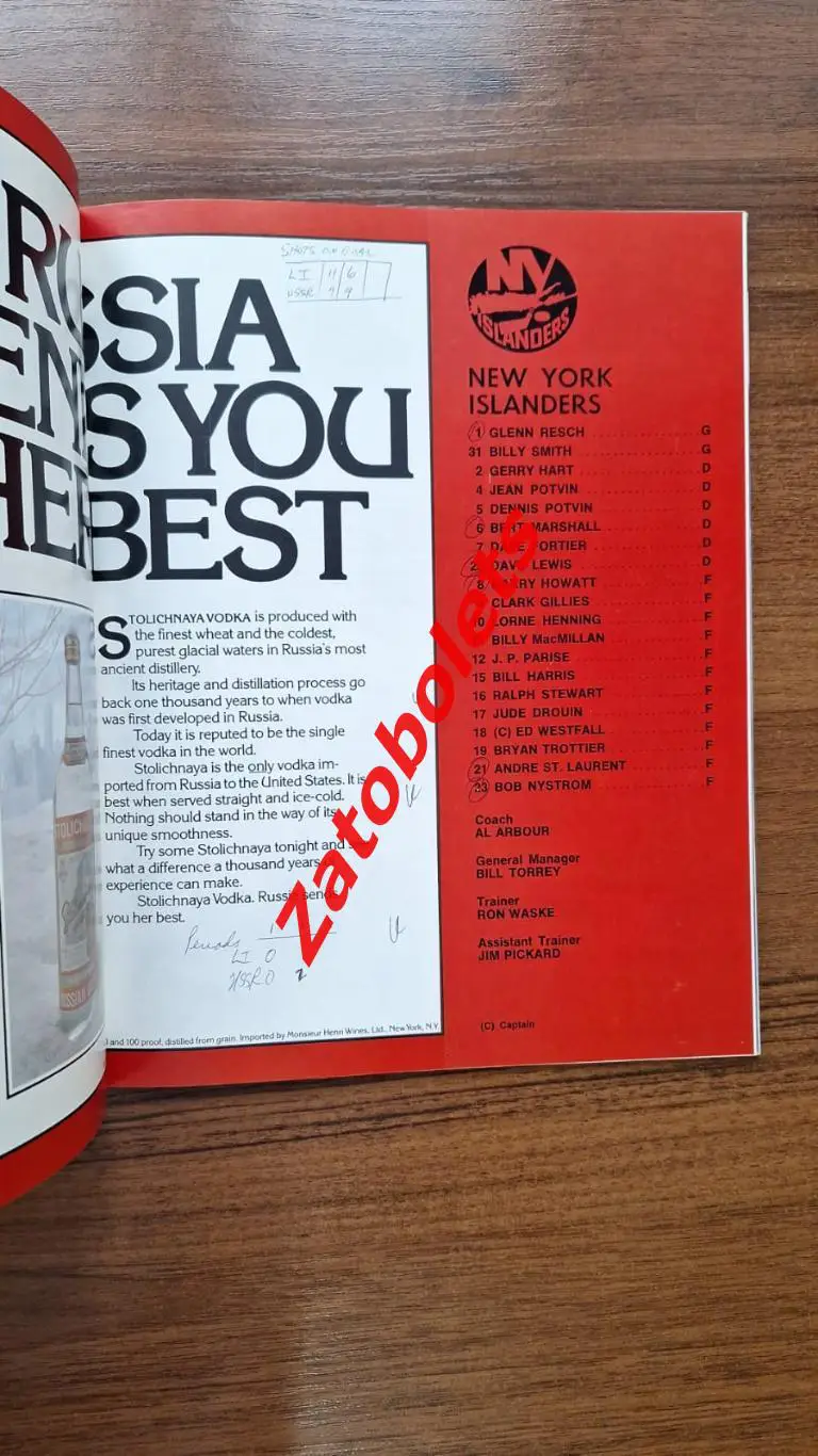 Нью-Йорк Айлендерс США НХЛ - Крылья Советов Москва СССР 10.01.1976 2