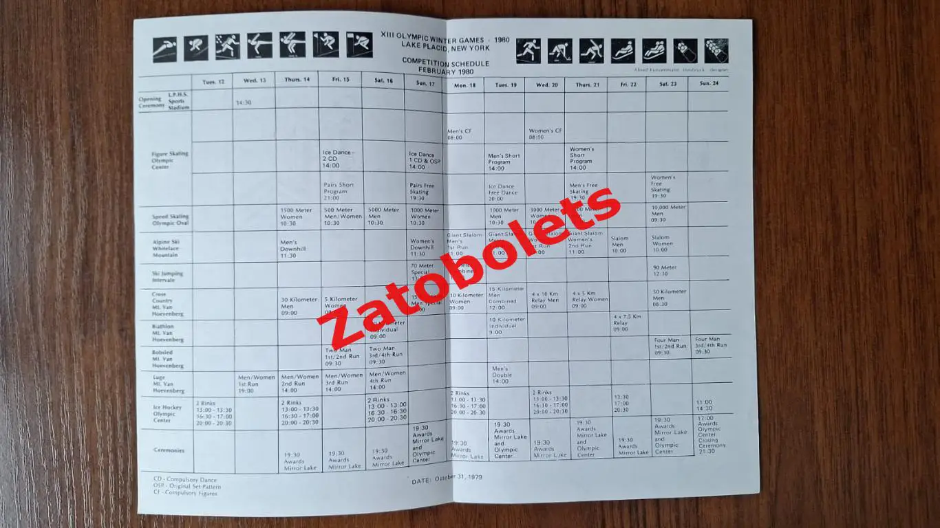 Олимпийские Игры Олимпиада Лейк-Плэсид 1980 США Расписание 1