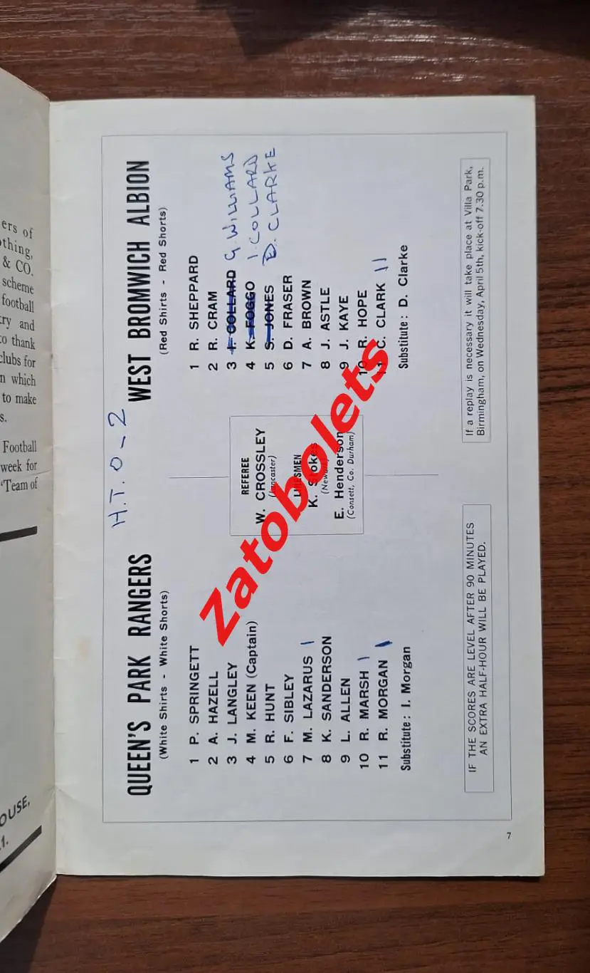 Куинз Парк Рейнджерс - Вест Бромвич 1967 Кубок Лиги Англия Финал 1