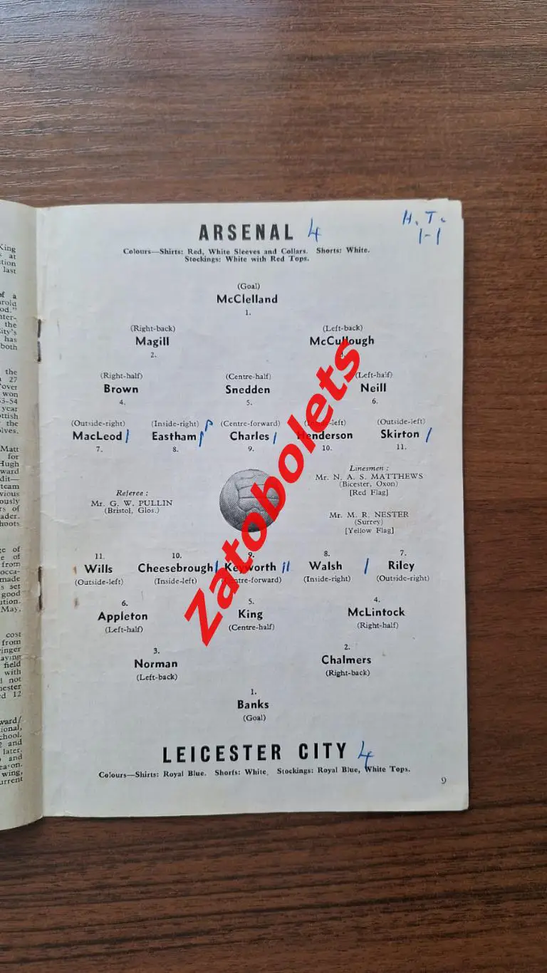 Арсенал - Лестер 1961 1