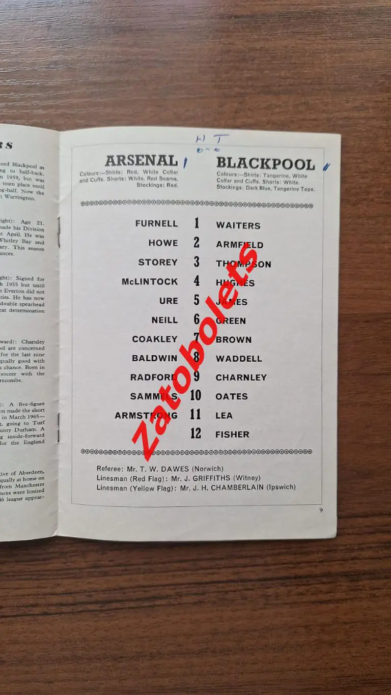 Арсенал - Блэкпул 1966 1