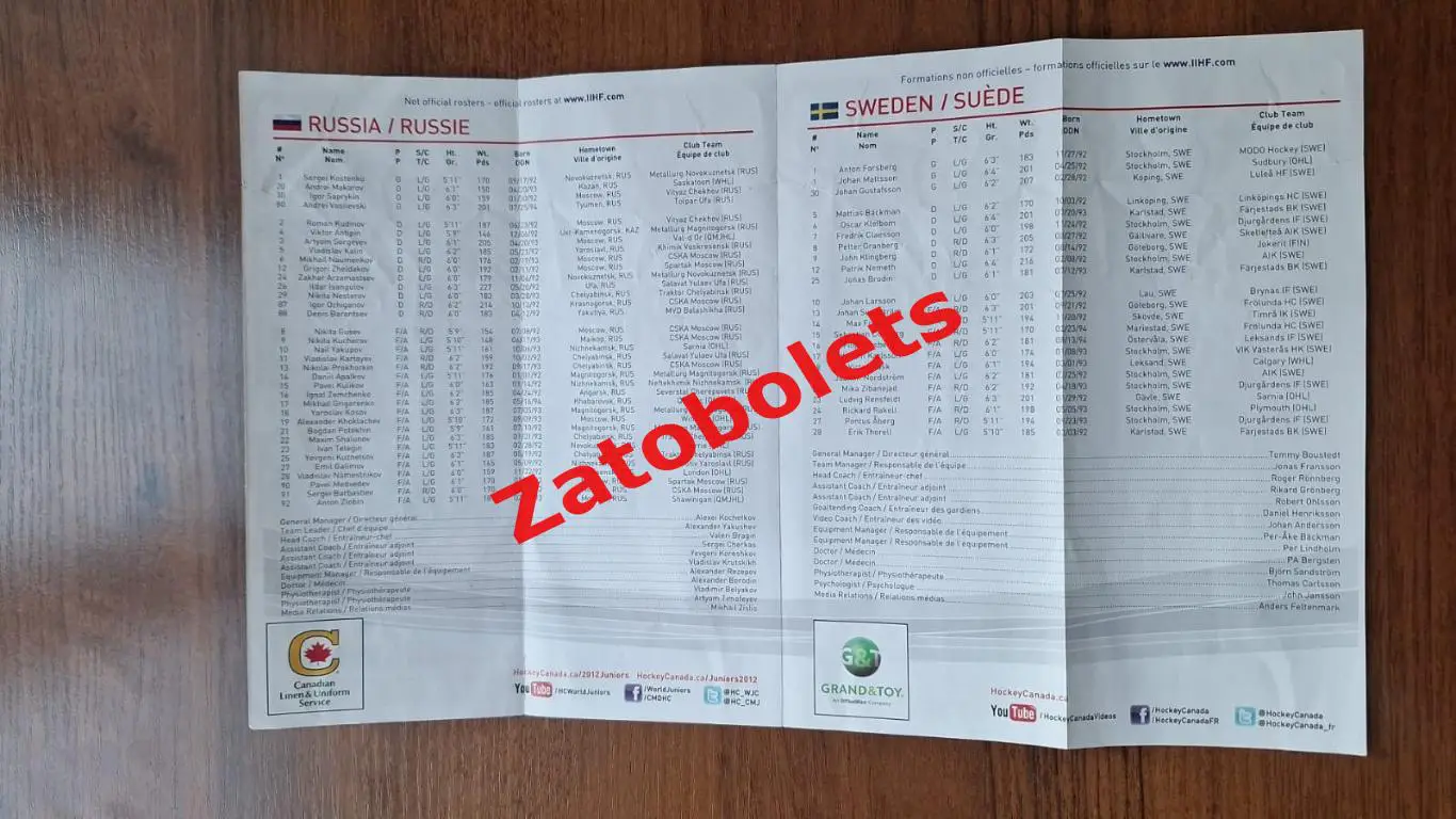 Россия - Швеция 30.12.2011 Молодежный Чемпионат Мира 2011 - 2012 1