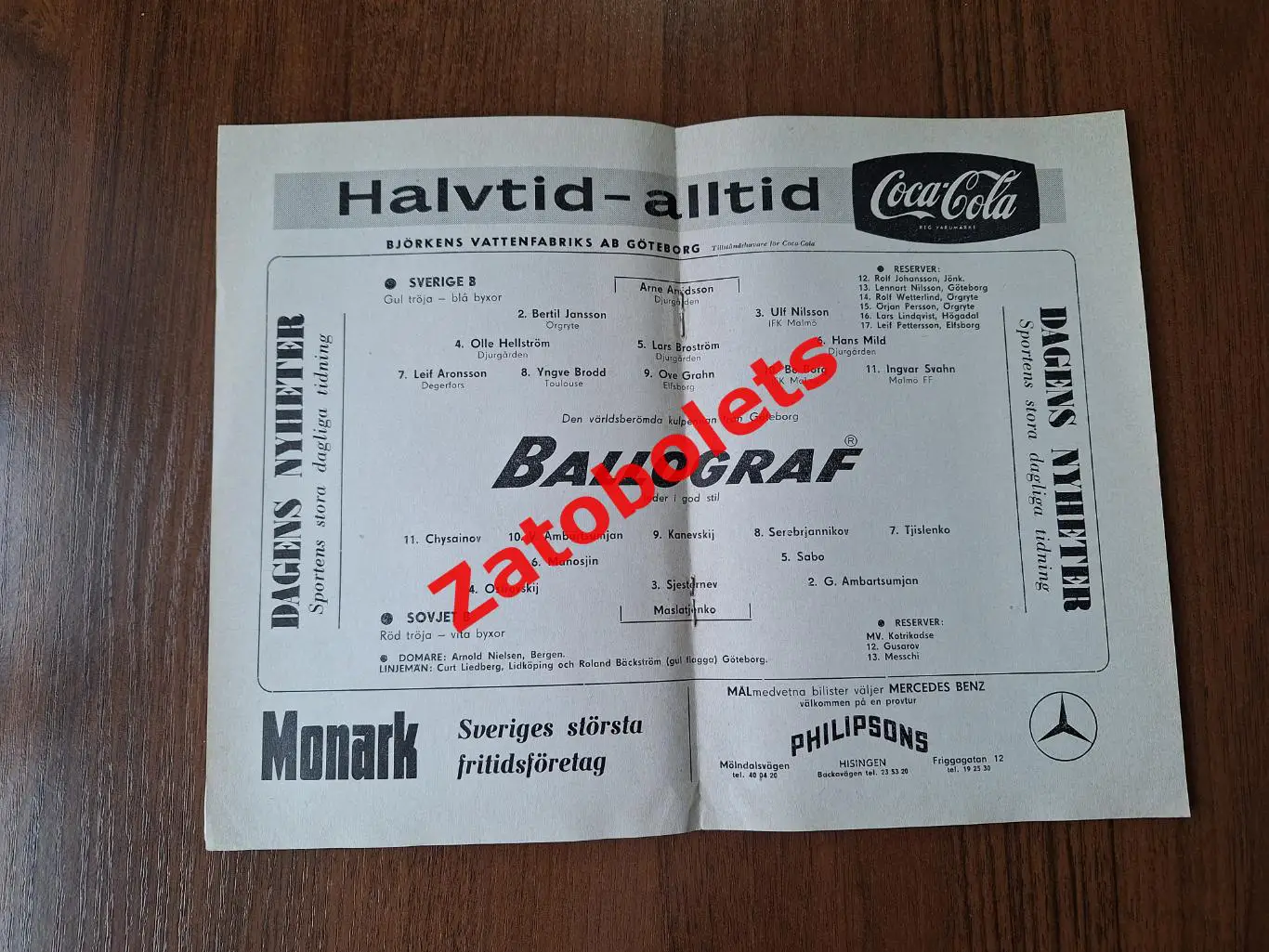 Швеция - СССР (вторая сборная) 1962 1