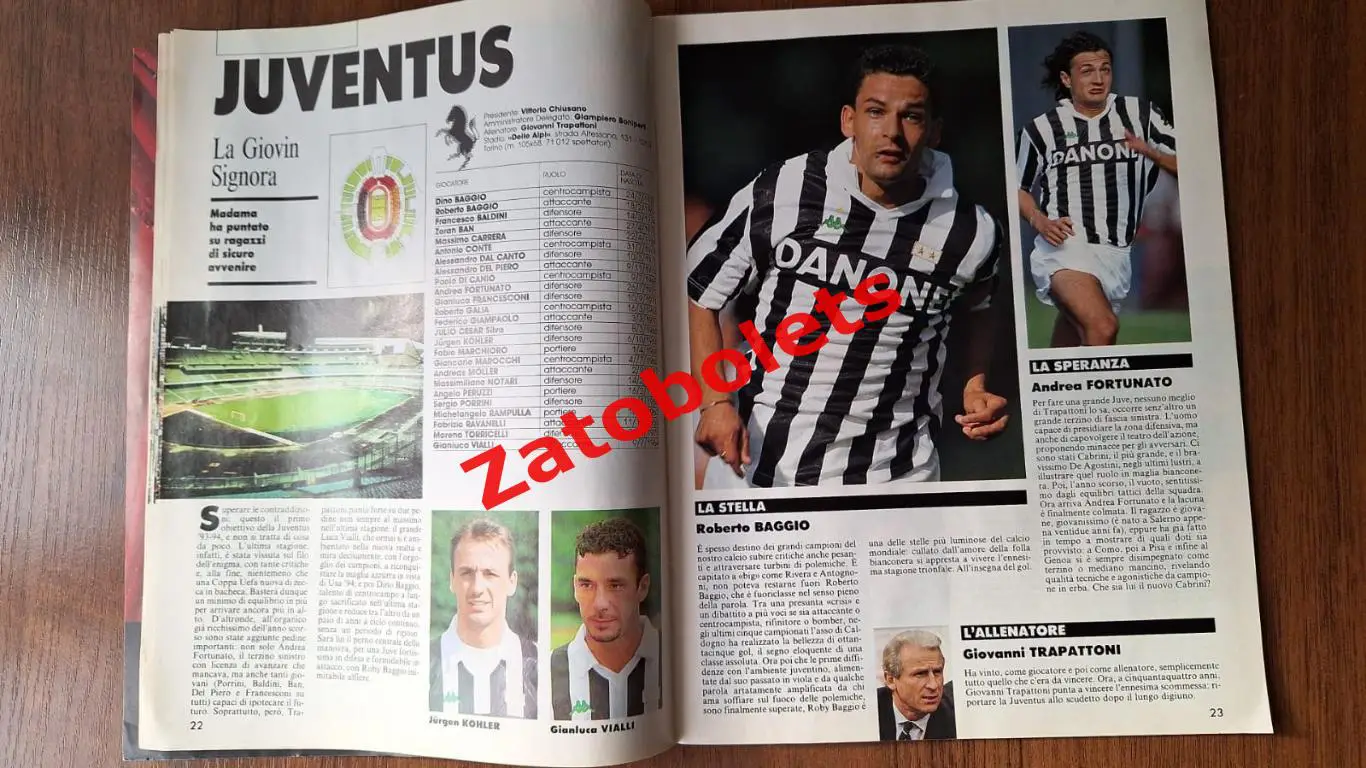 Футбол Super Calcio Чемпионат Италии 1993-1994 Серия А Представление команд 6