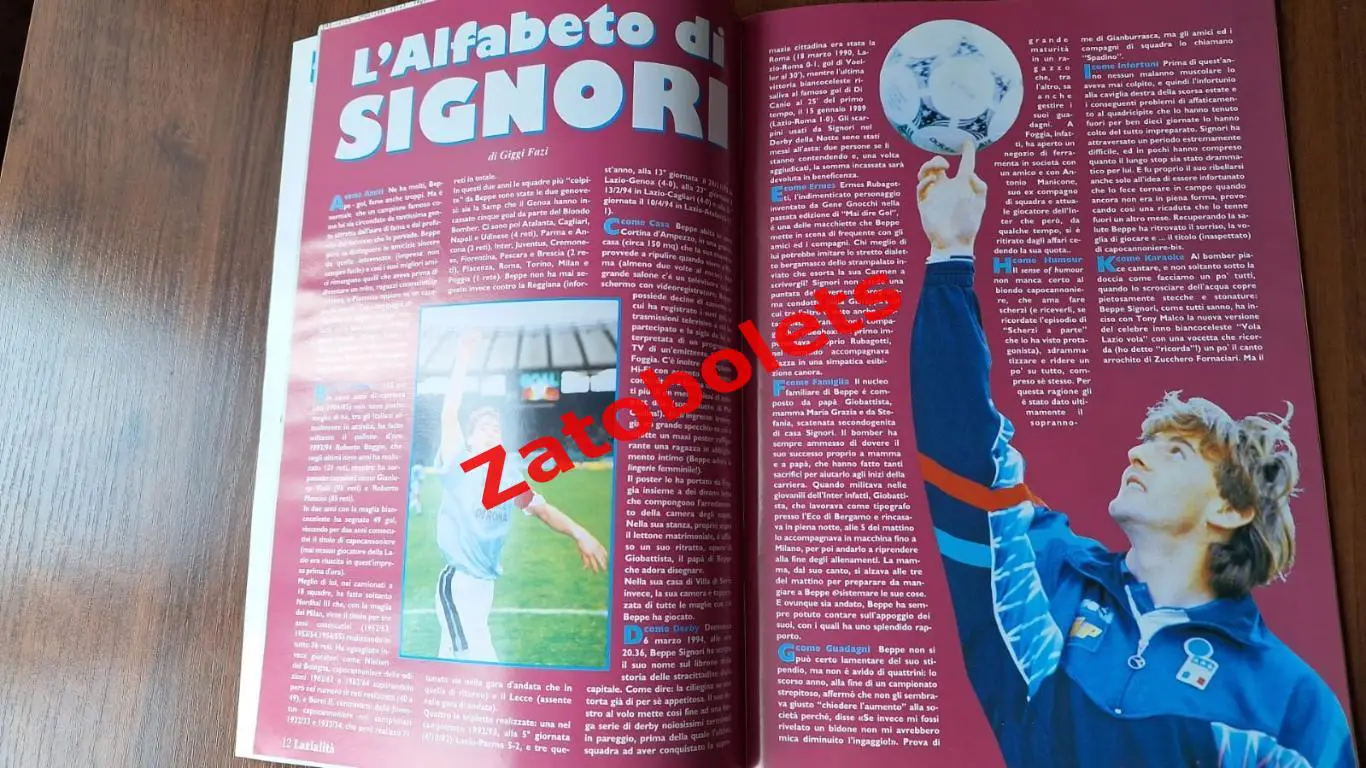 Футбол Lazialite Официальный клубный журнал Лацио Италия 1994 3