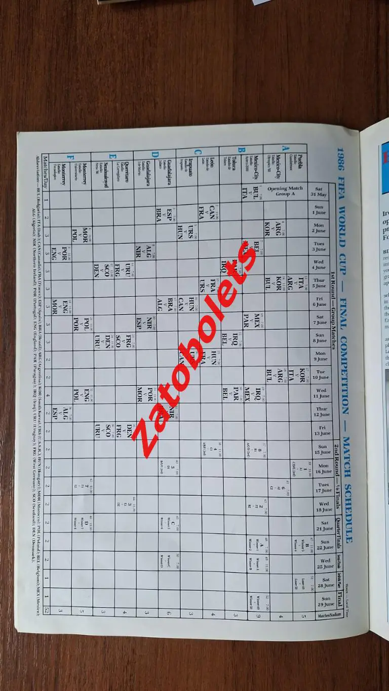Чемпионат Мира 1986 Выпуск Федерации Северной Ирландии 1