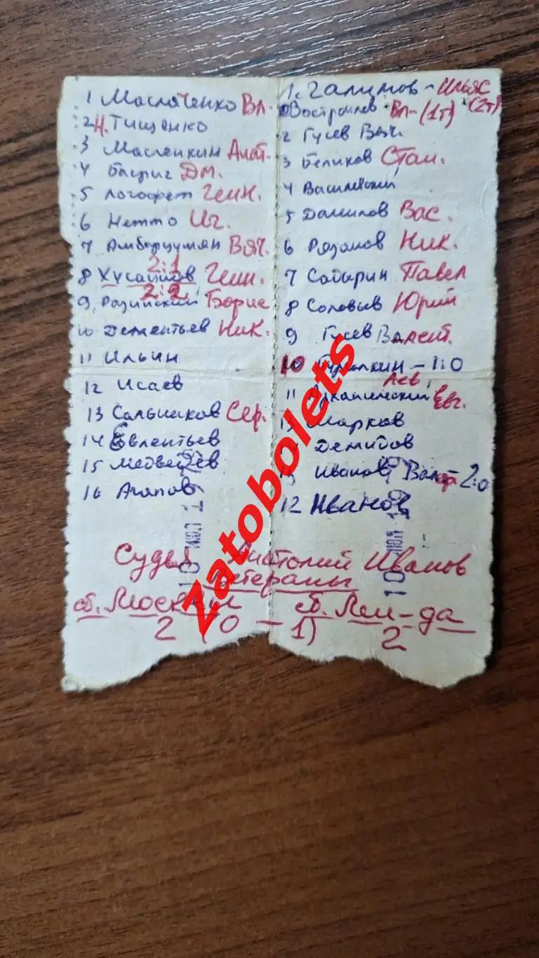 Билет Сборная Ленинграда - Сборная Москвы (ветераны) 10.07.1979 сцепка 1
