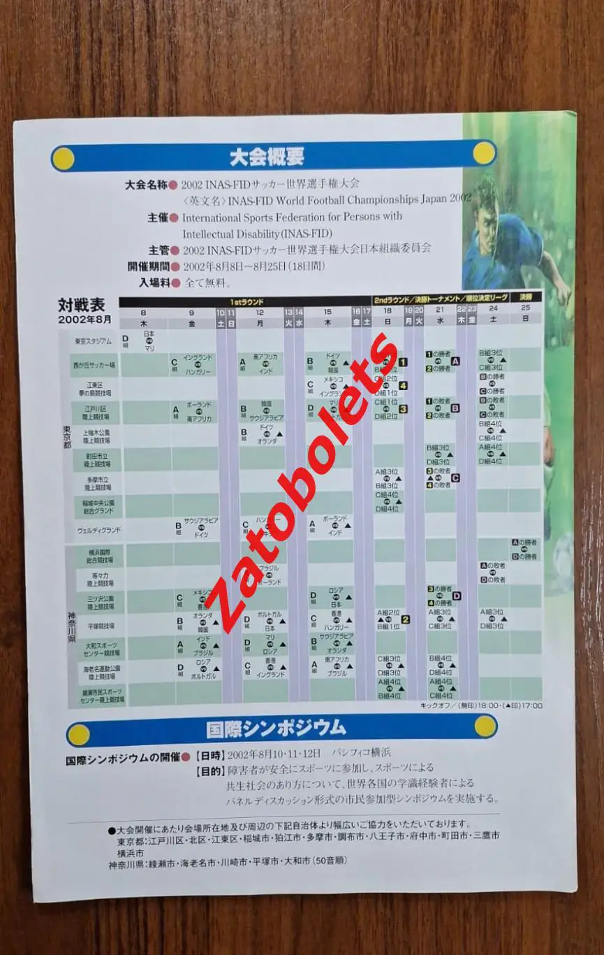 Чемпионат Мира 2002 для игроков с нарушениями развития Токио / Япония - Россия 3