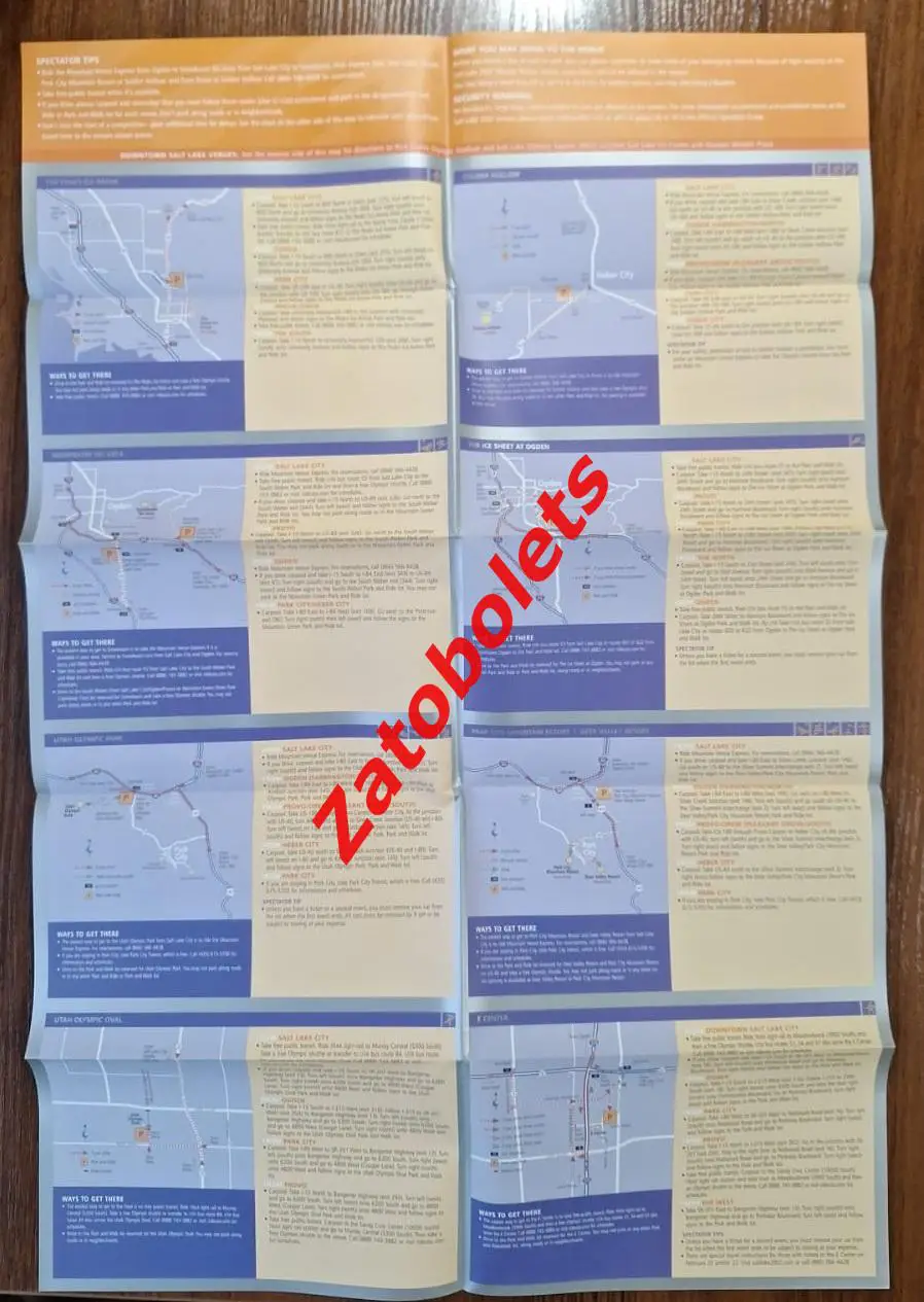 Олимпийские Игры Олимпиада 2002 Солт-Лейк-Сити США Карта для болельщиков 1