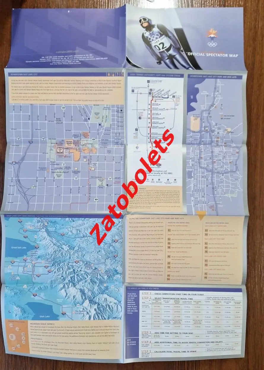 Олимпийские Игры Олимпиада 2002 Солт-Лейк-Сити США Карта для болельщиков 2