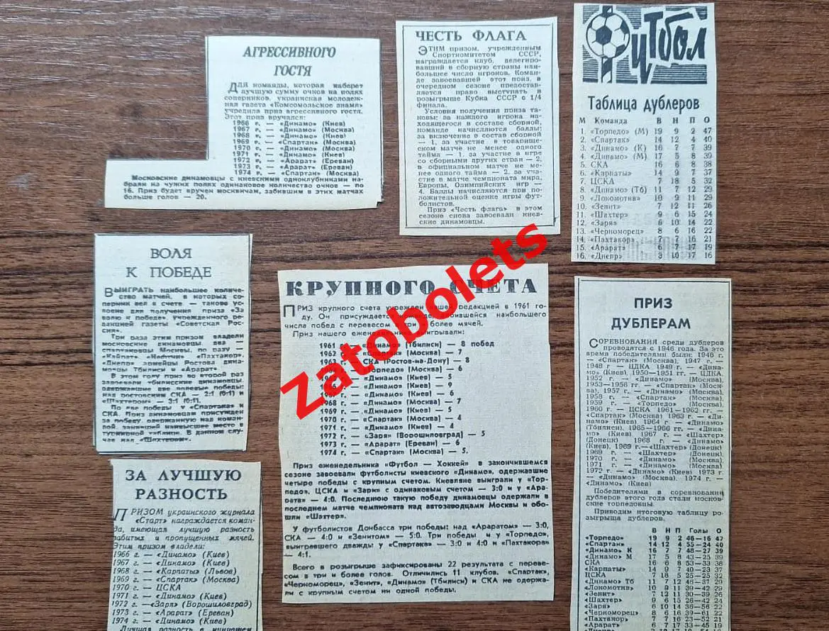 Призы Большого футбола 1975 Высшая лига