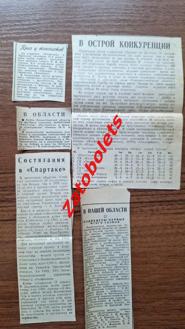 Футбол Чемпионат Ленинграда 1975 Труд Батырев Кубок