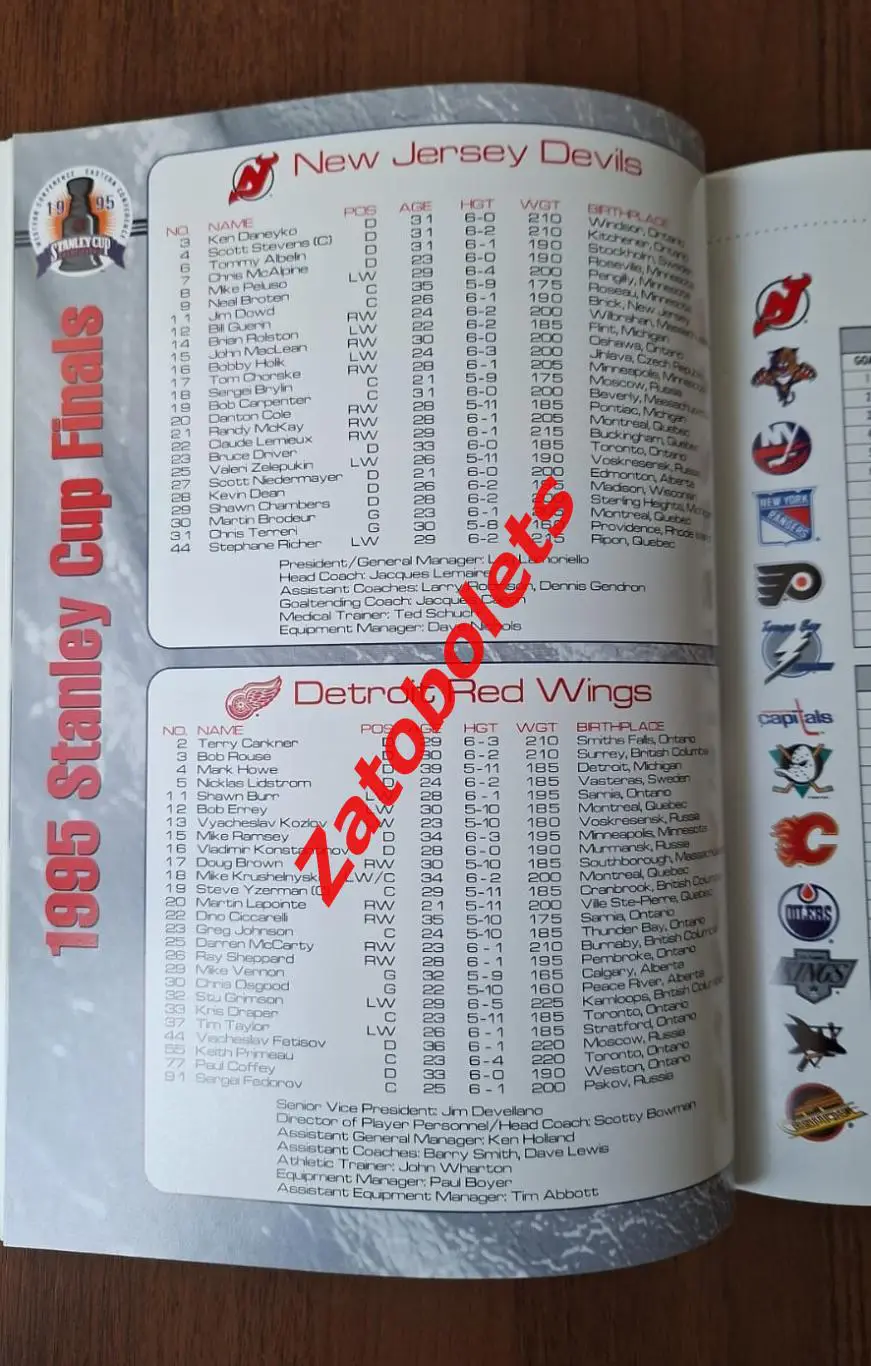 Нью-Джерси Дэвилз - Детройт Ред Уингз 1995 Кубок Стэнли Финал НХЛ 1