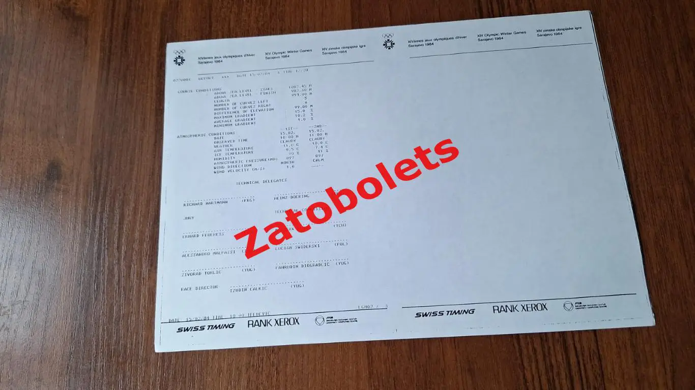 Олимпийские Игры Олимпиада 1984 Сараево Санный спорт Двойки 1