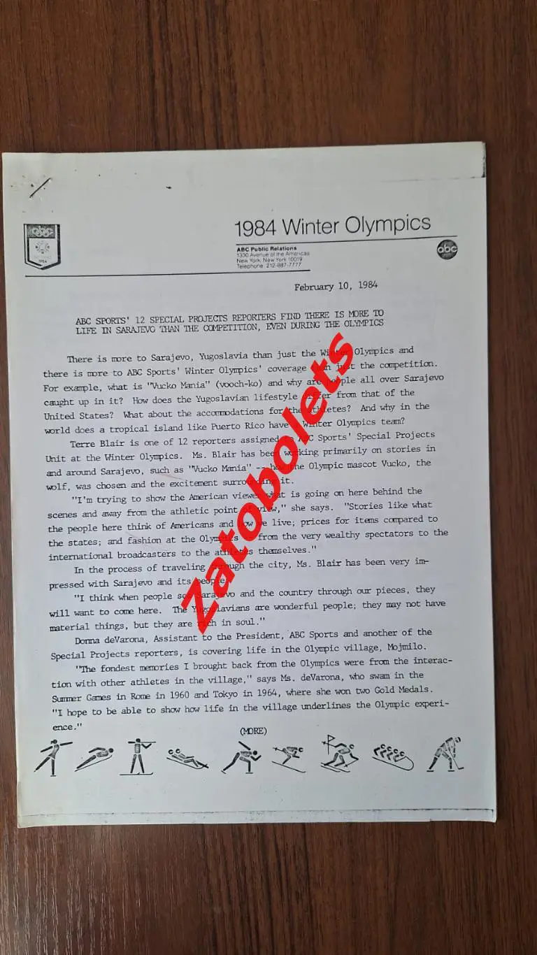 Олимпийские Игры Олимпиада 1984 Сараево Статьи-репортаж 3