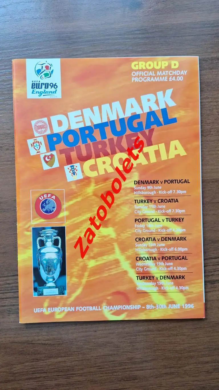 Чемпионат Европы Англия 1996 группа Д - Дания Португалия Турция Хорватия