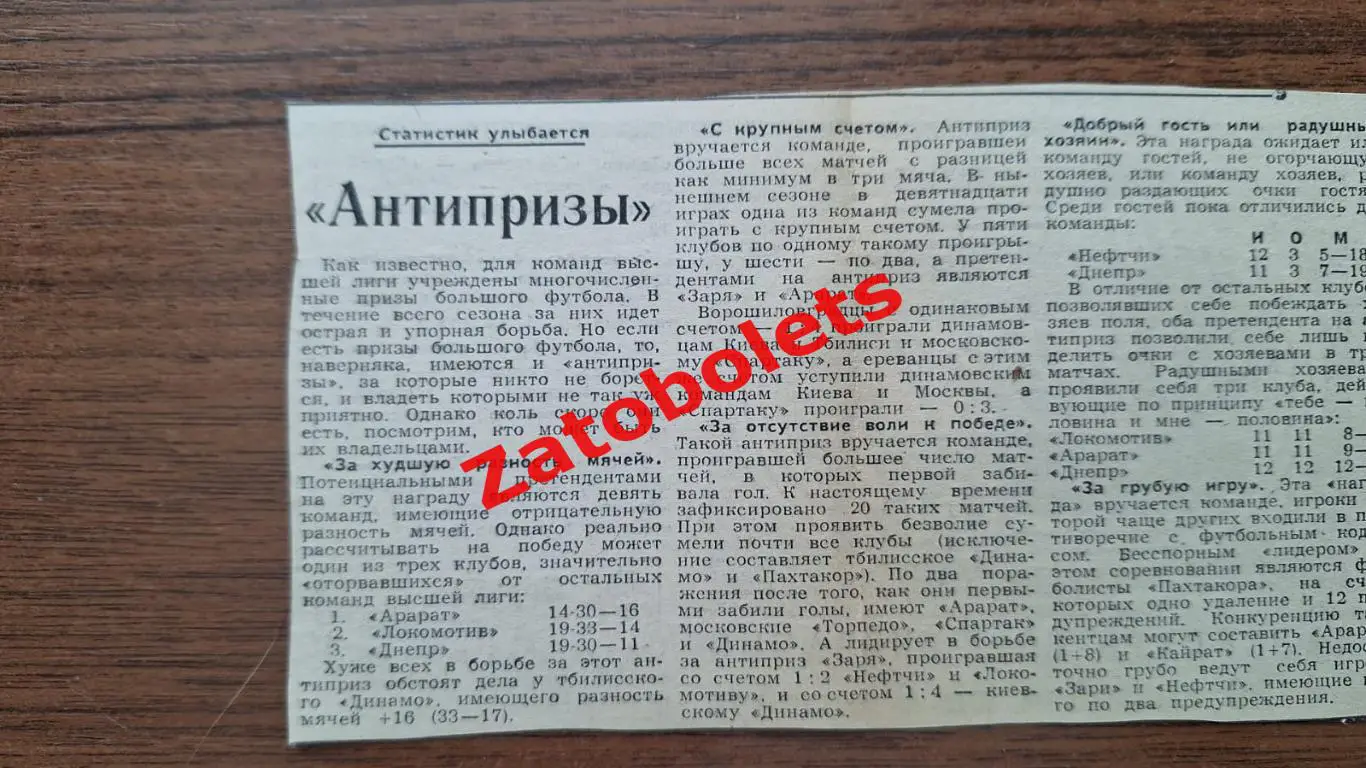 Футбол Статистик улыбается Антипризы