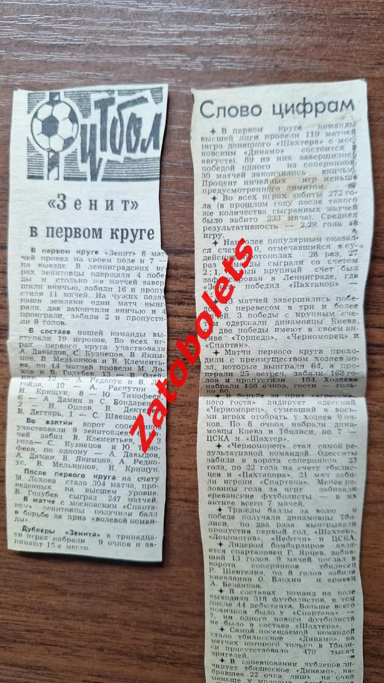 Футбол Зенит в Первом круге