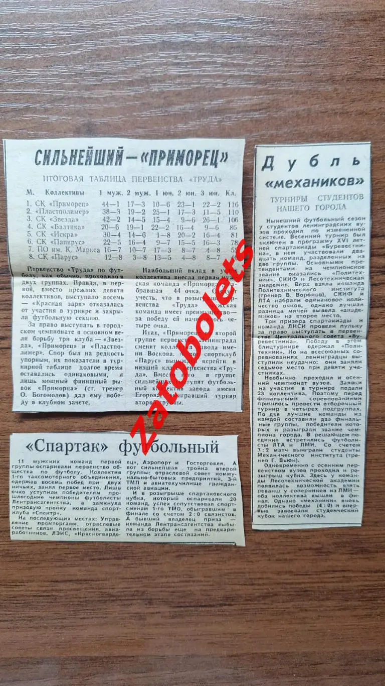 Футбол Чемпионат Ленинграда Труд Спартак Студенты