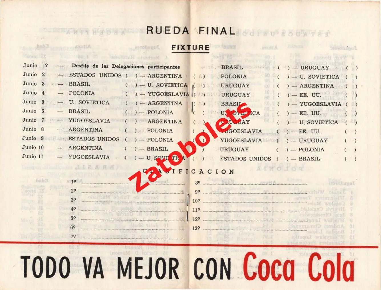 Баскетбол Чемпионат Мира 1967 Уругвай Сборная СССР 1