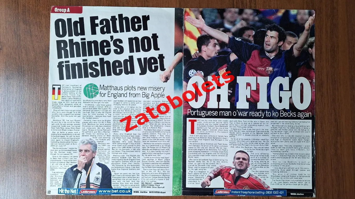 Плакат Постер Чемпионат Европы 2000 Mirror Sport 1