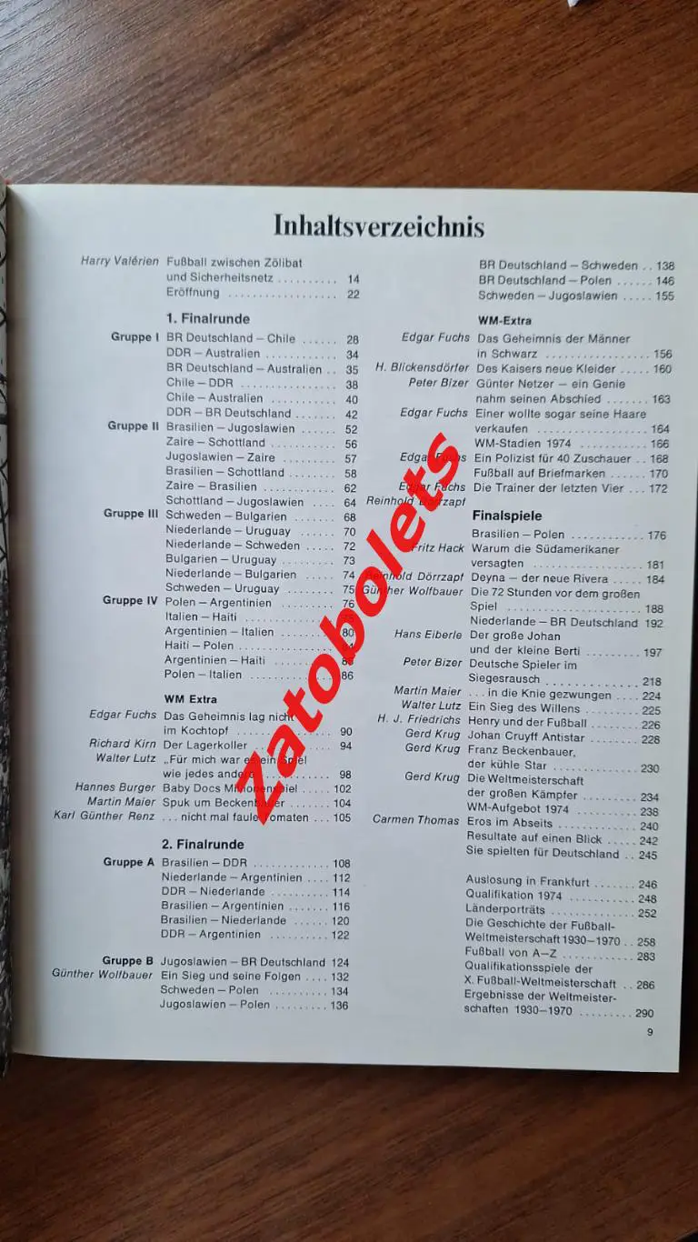 Фотоальбом H.Valerien Чемпионат Мира 1974 Германии Харри Валерен 3