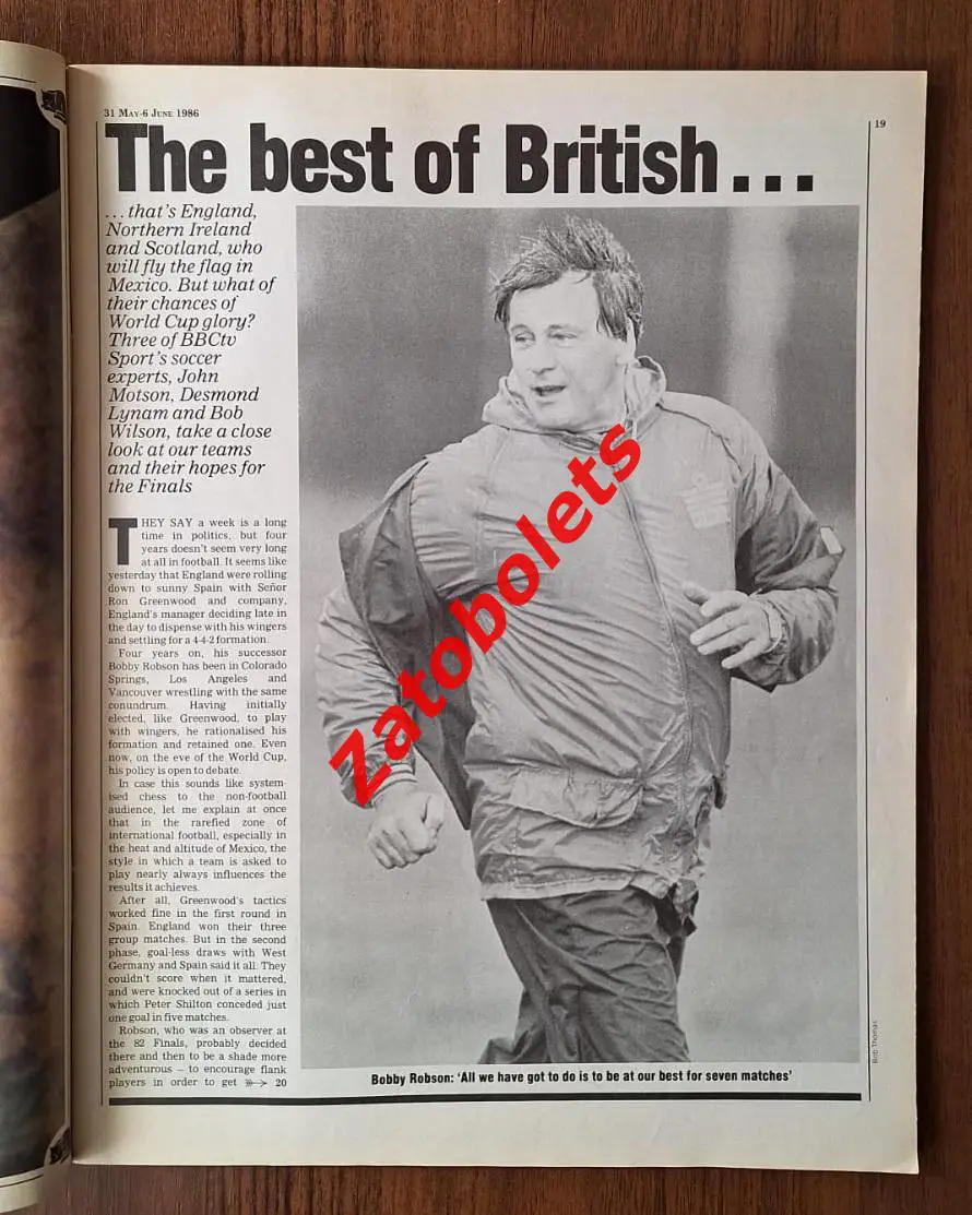 Чемпионат Мира 1986 Мексика ТВ-гид Radio Times 4