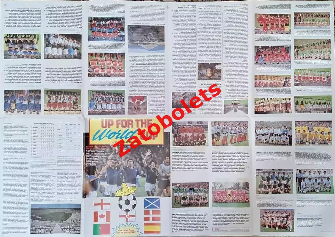 Плакат Чемпионат Мира 1986 Мексика / СССР + фото команд + наклейки 1