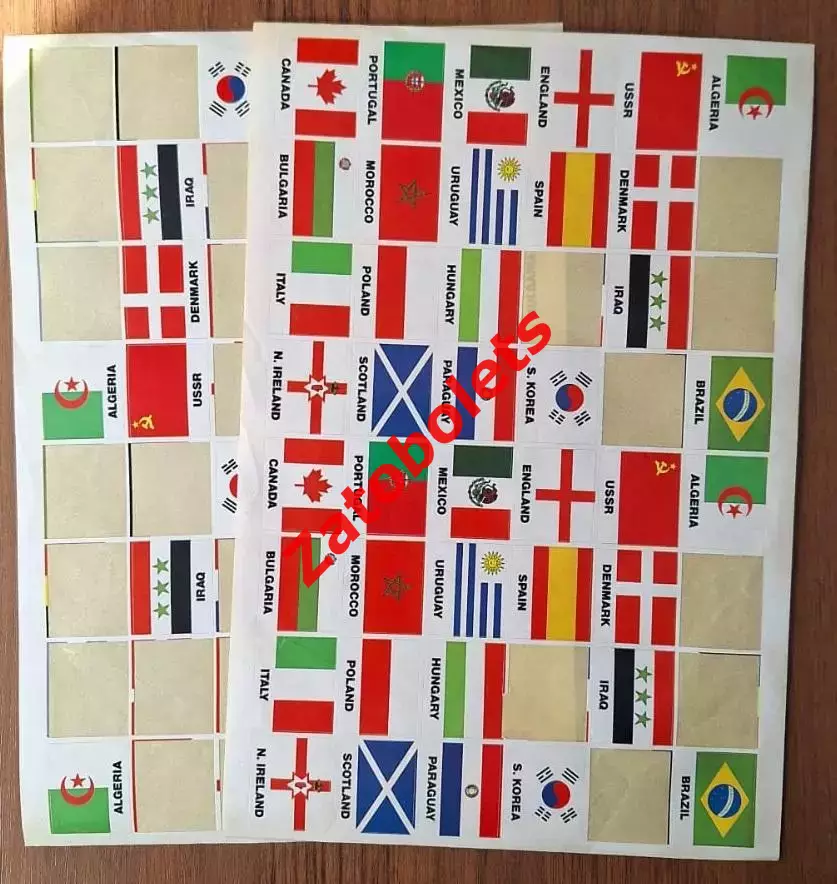 Плакат Чемпионат Мира 1986 Мексика / СССР + фото команд + наклейки 3