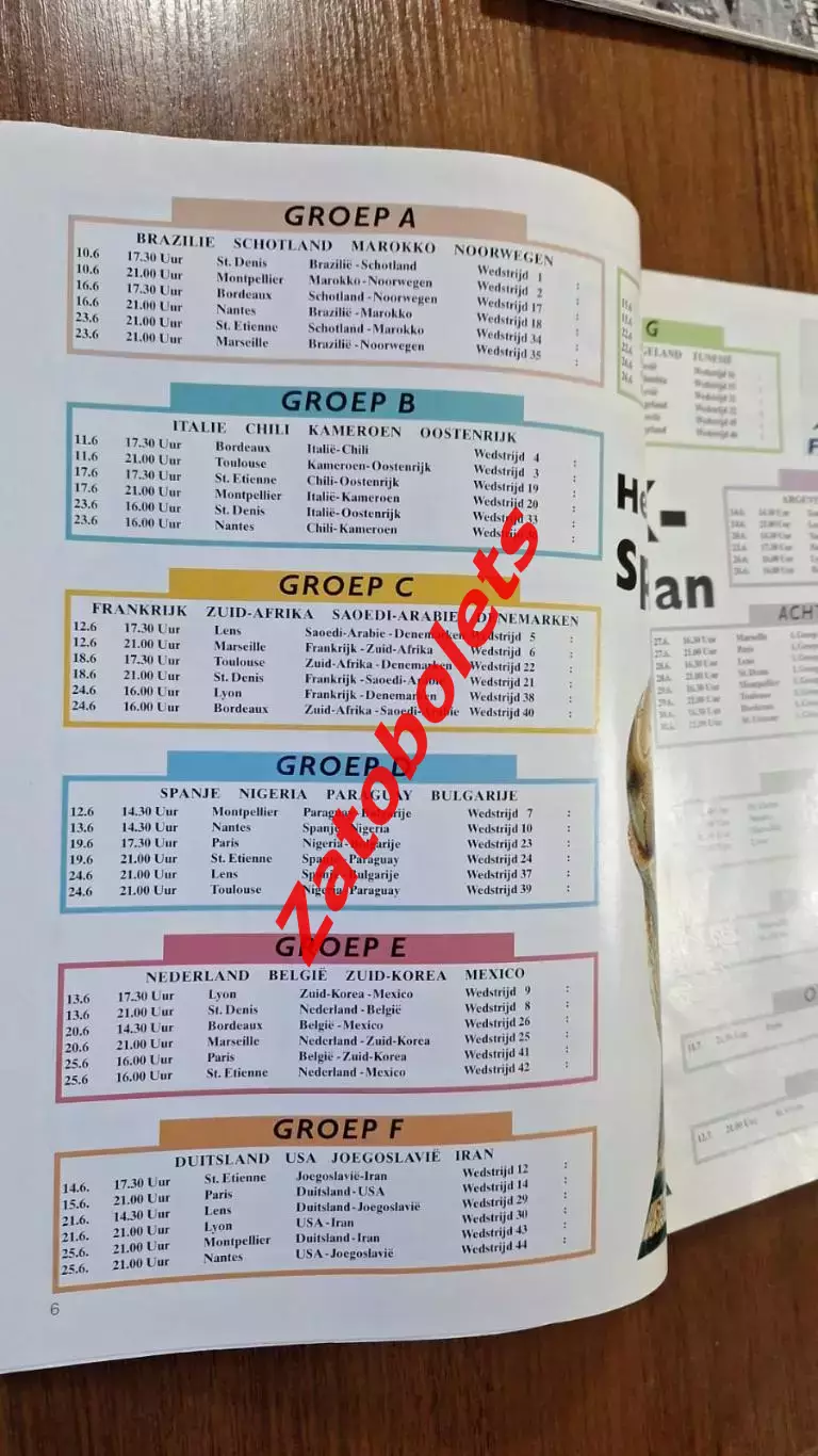 Чемпионат мира 1998 Франция Гид представление команд изд.Голландия 2