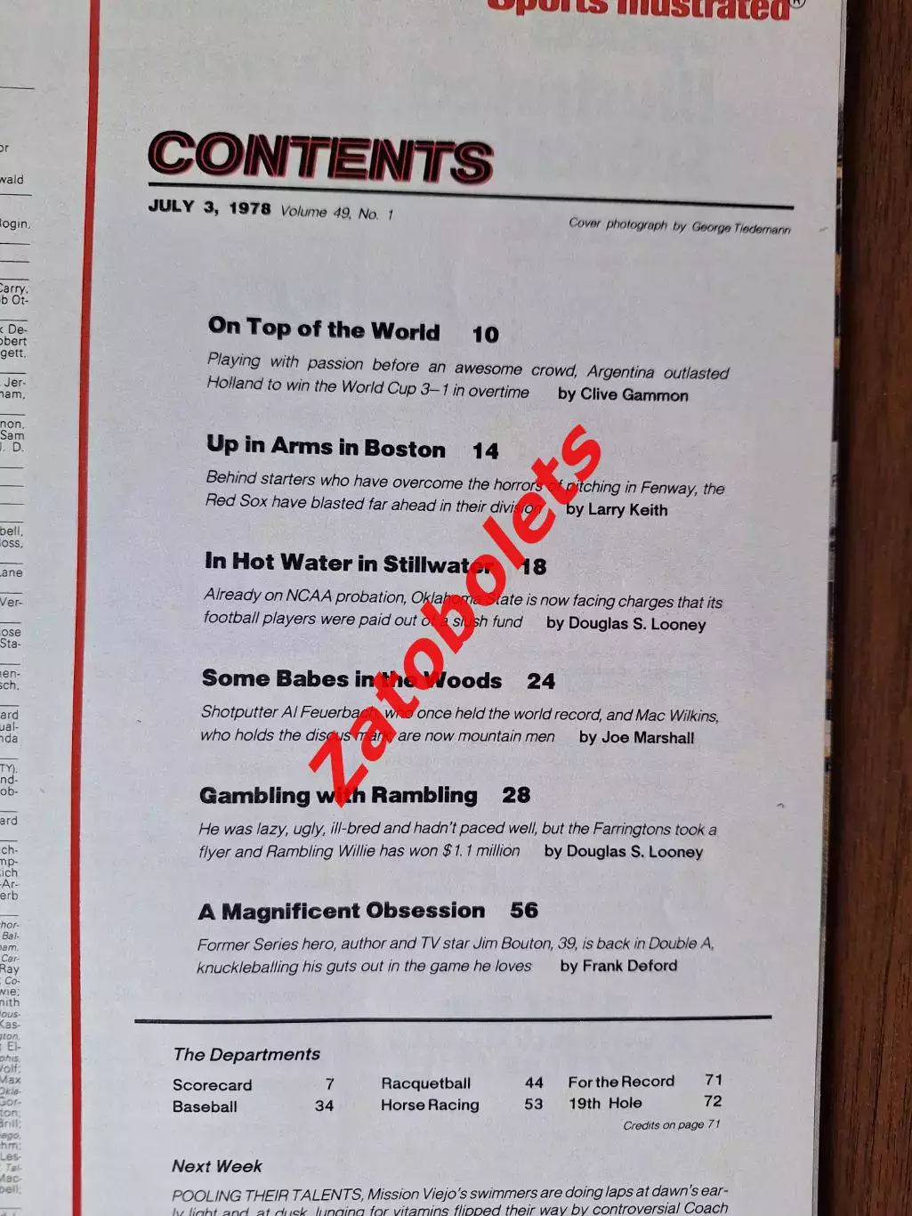 Sports Illustrated 3 июля 1978 Чемпионат Мира / Аргентина - Чемпион / Пассарела 1