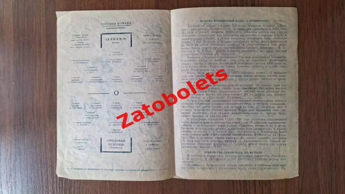 Трудовые Резервы Ленинград - Динамо Киев 1955 1