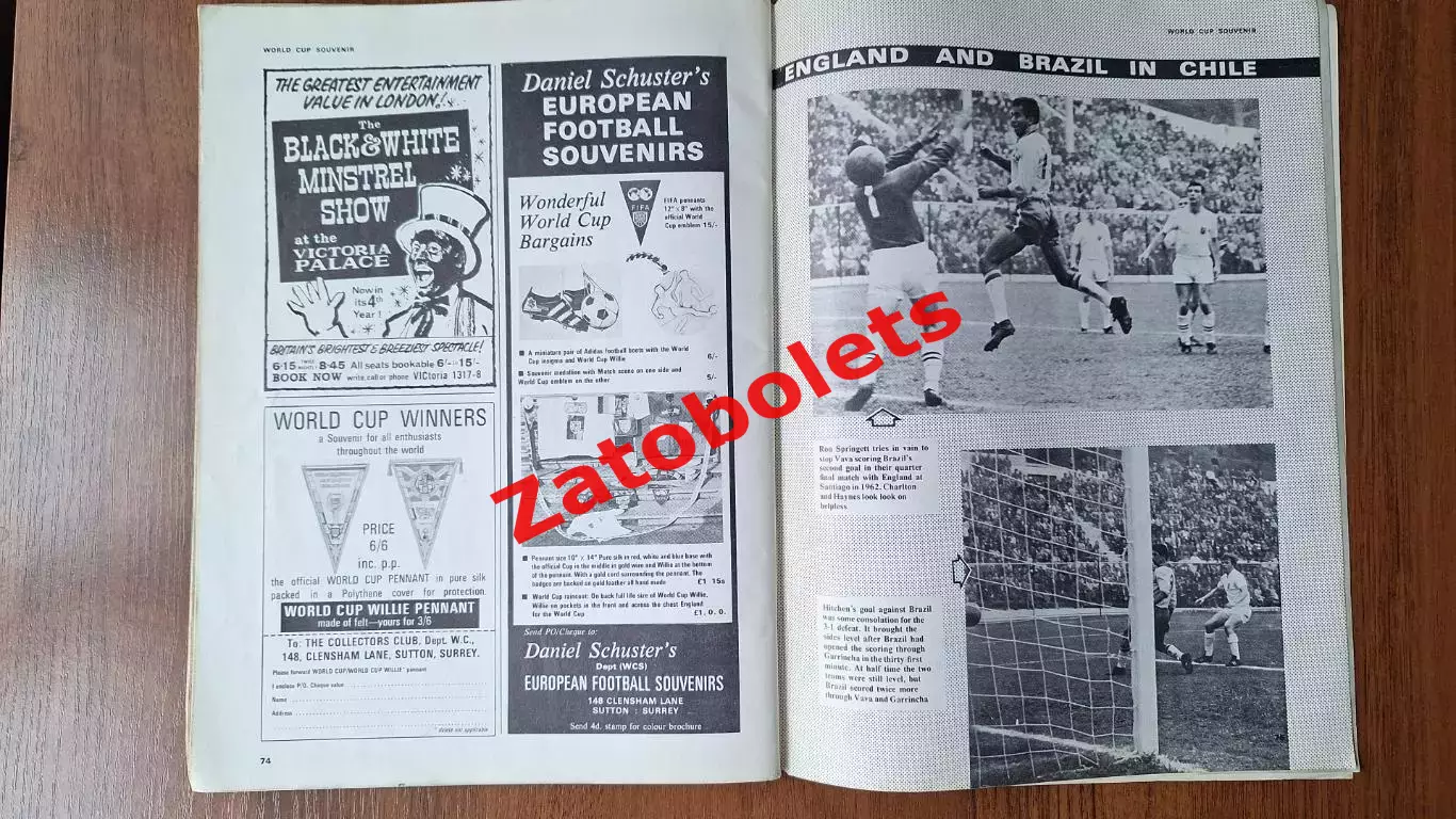 Чемпионат Мира 1966 Англия Программа Football monthly Сборная СССР 6