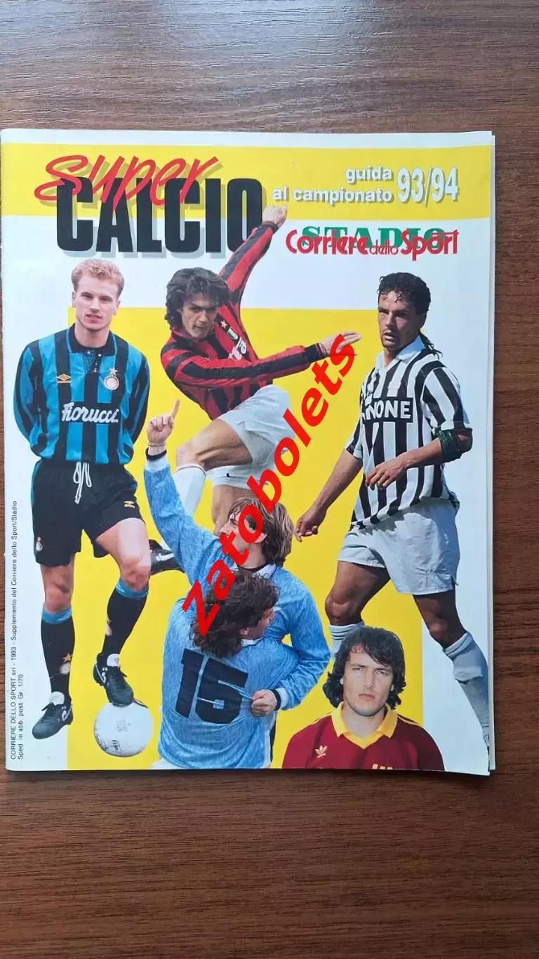 Футбол Super Calcio Чемпионат Италии 1993-1994 Серия А Представление команд