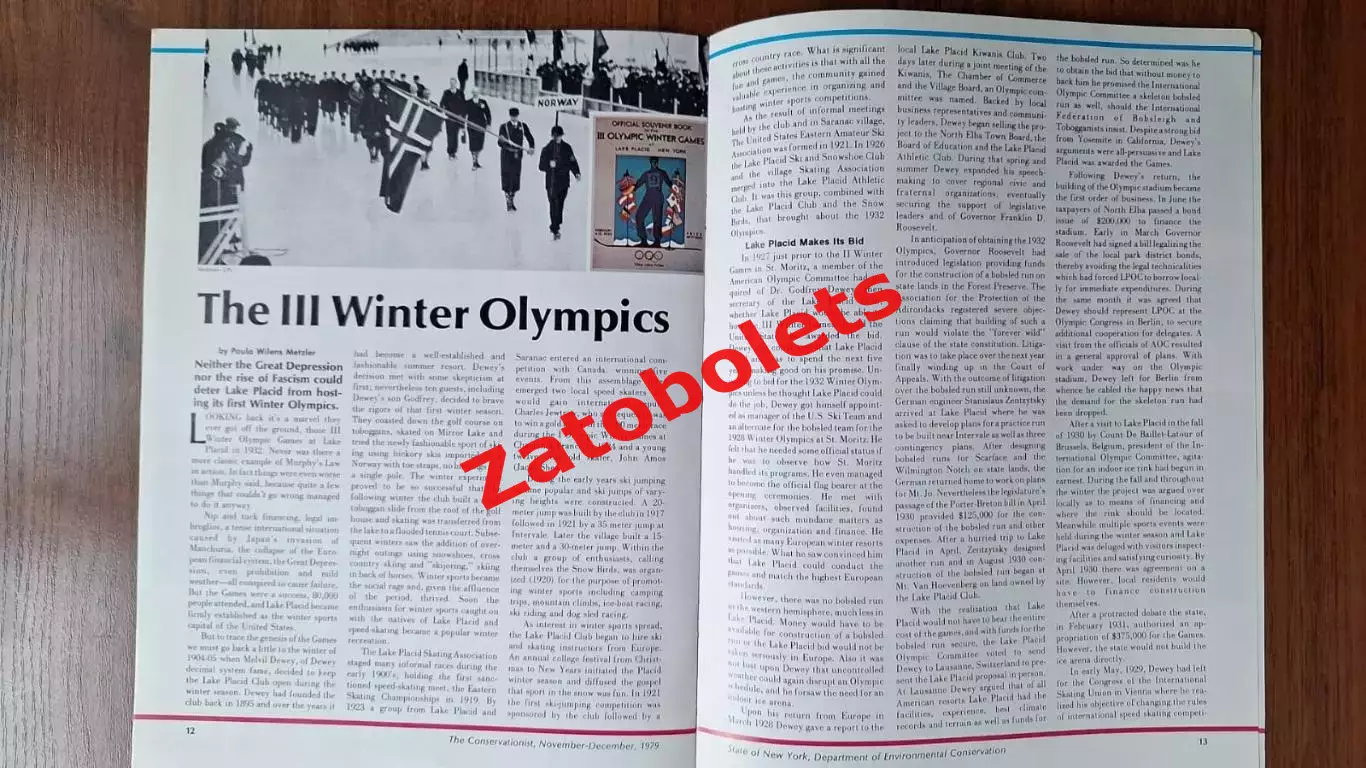 The Conservationist 9-10.1979 Олимпийские Игры Лейк-Плэсид 1980 6