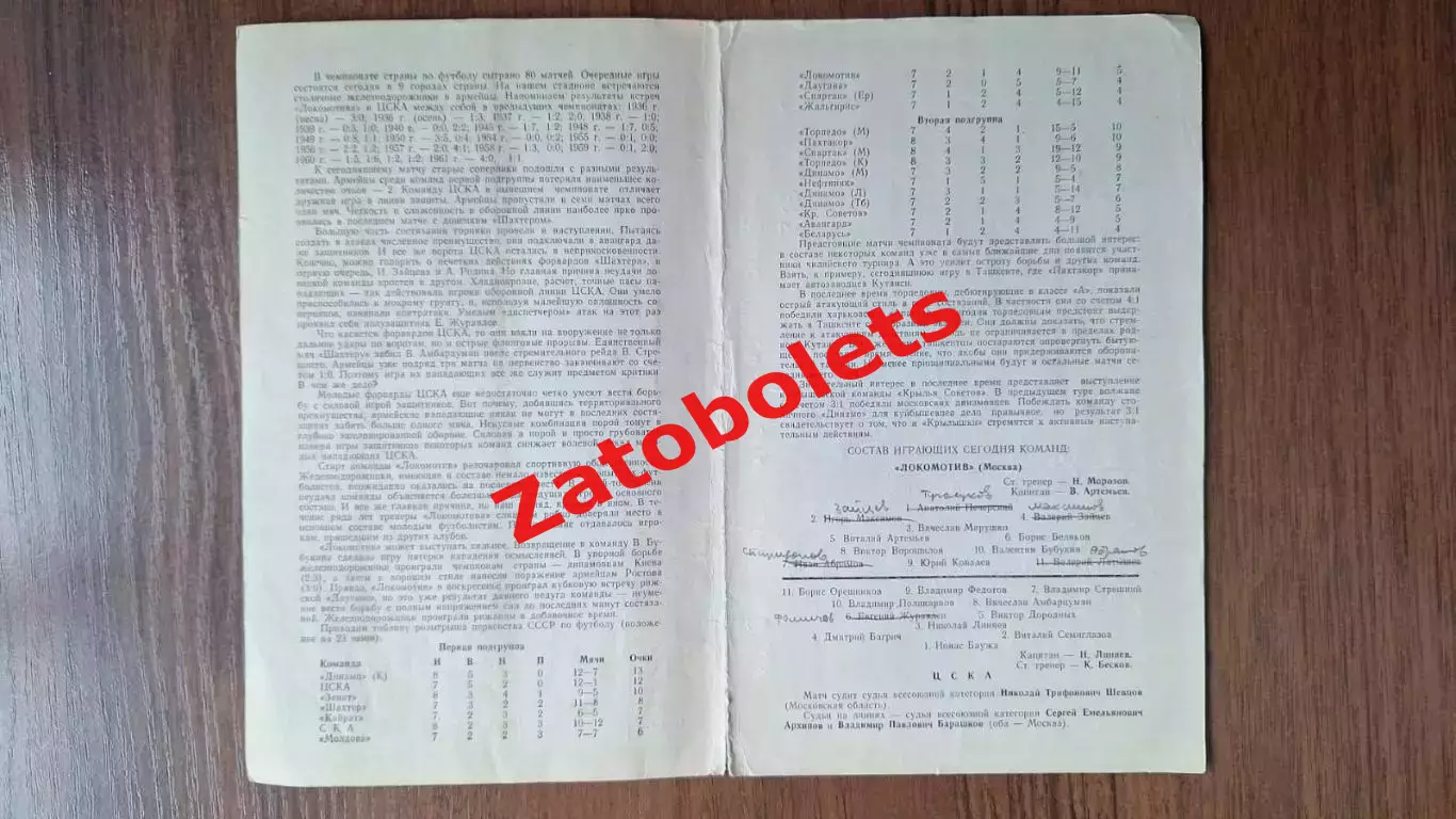 ЦСКА - Локомотив Москва 1962 1