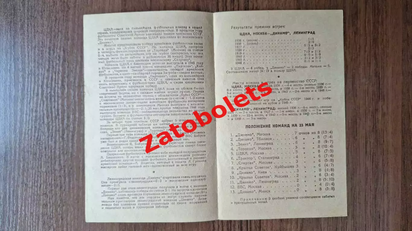 Динамо Ленинград - ЦДКА Москва 1947 1