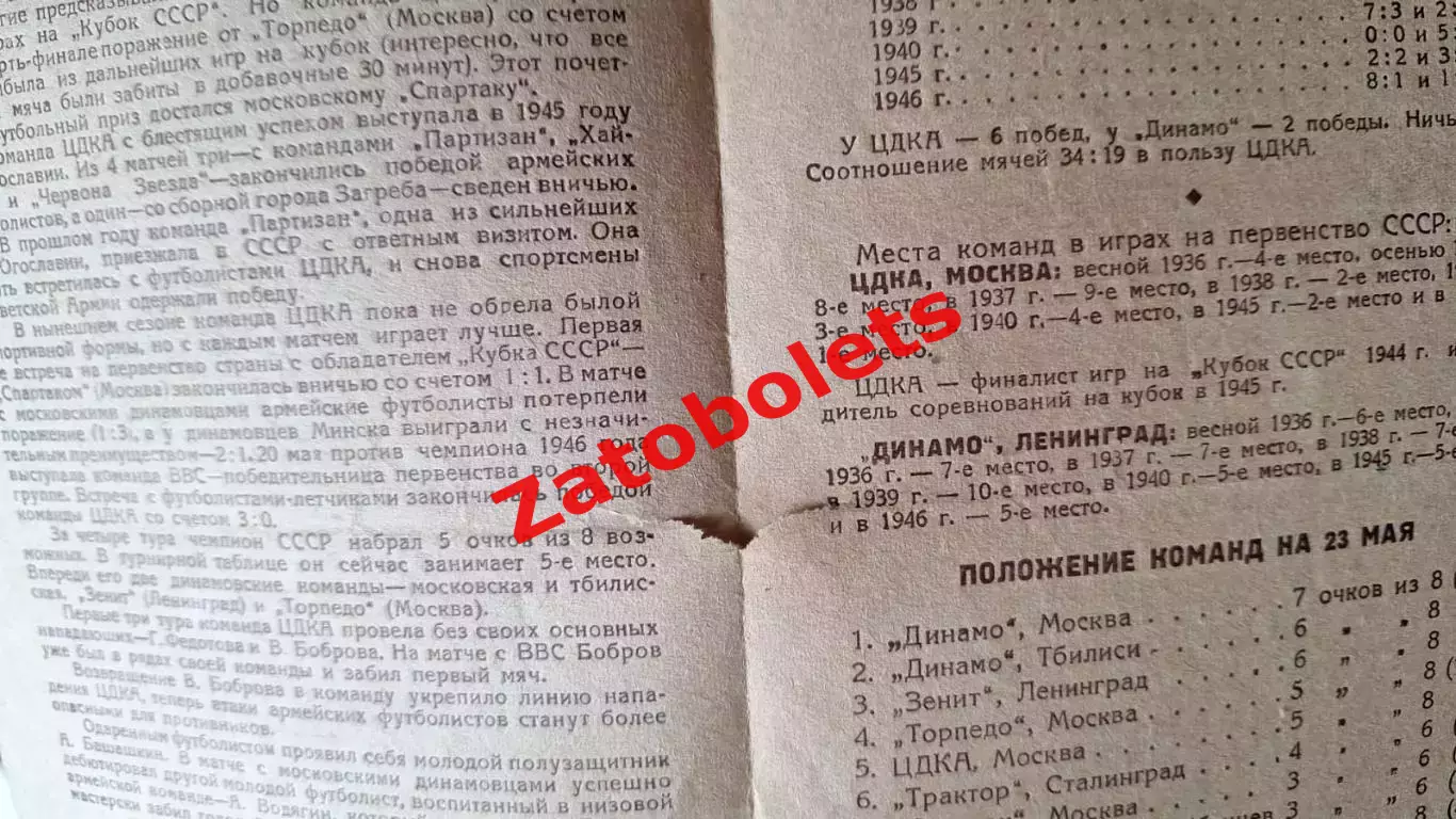 Динамо Ленинград - ЦДКА Москва 1947 2