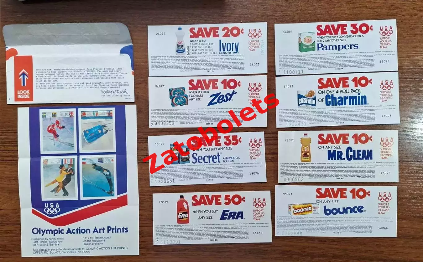 Олимпиада 1980 Олимпийские игры Купоны на скидку от партнеров НОК США 1