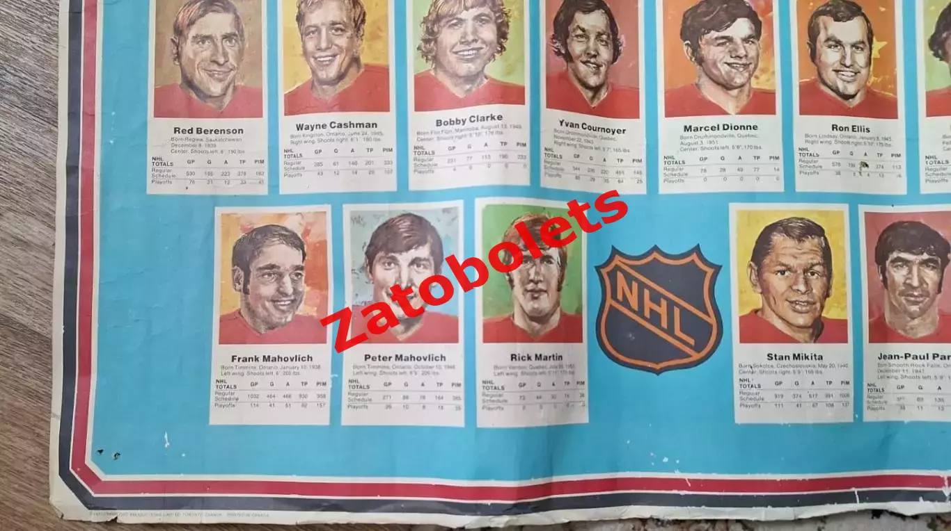 Плакат Постер сборная Канады 1972 Суперсерия Канада - СССР 3