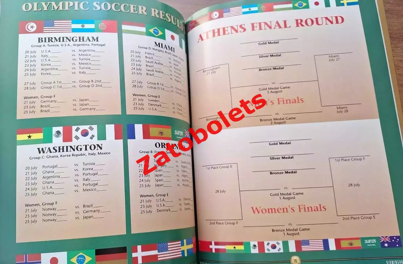 Футбол Олимпийские Игры Олимпиада 1996 Атланта США Бирмингем Мужчины / Женщины 5
