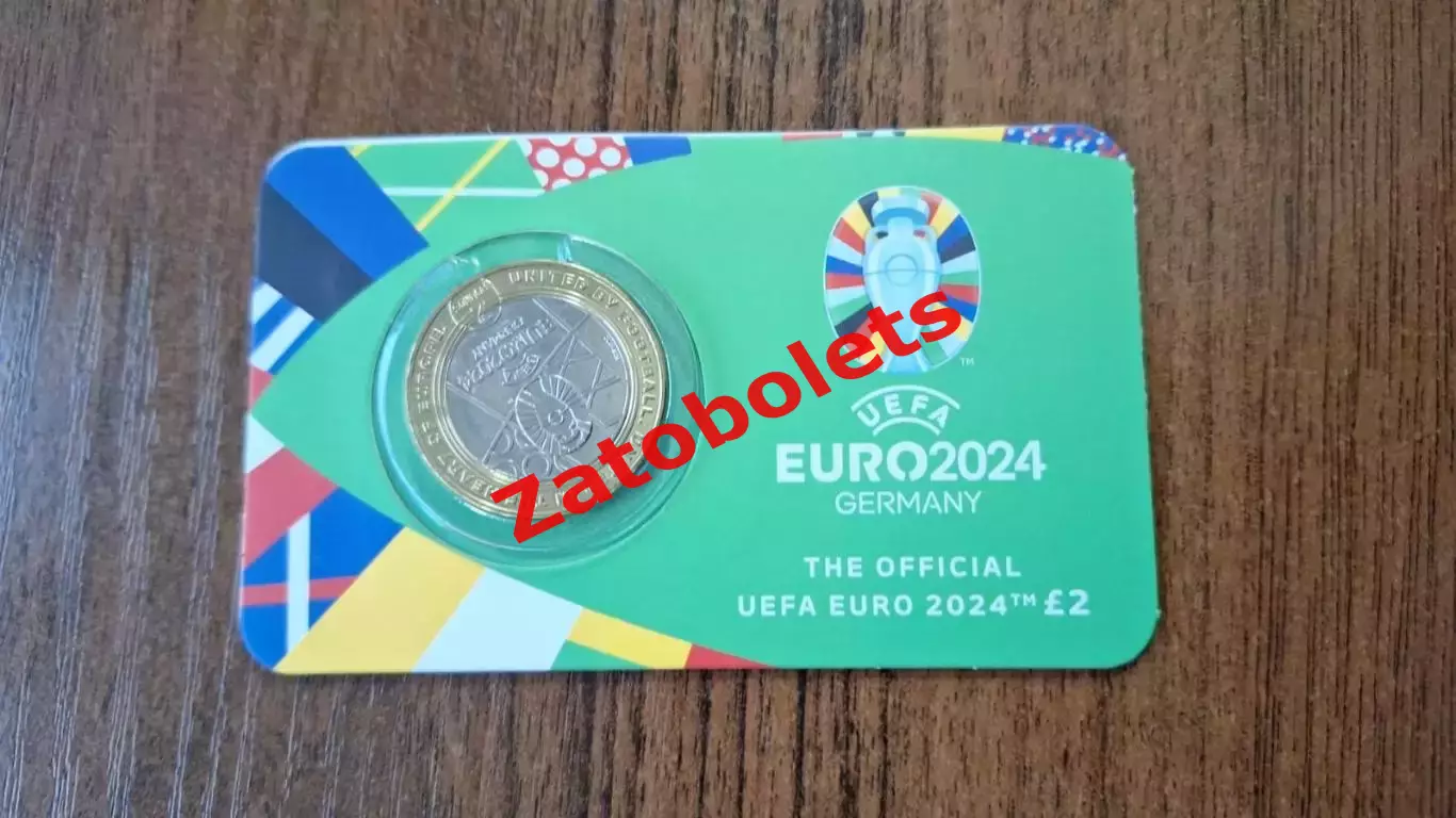 Монета 2 фунта Чемпионат Европы по футболу 2024