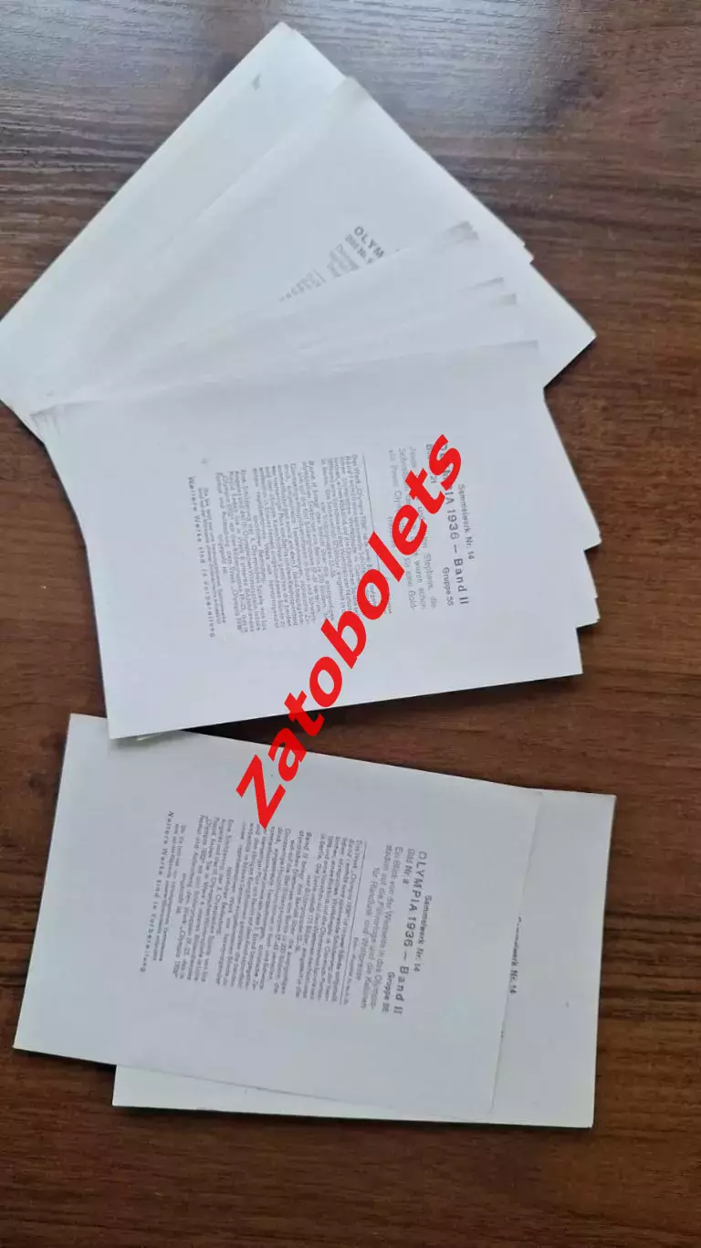 Олимпиада 1936 Олимпийские игры Набор открытки карточки к Альбому Часть 2 4