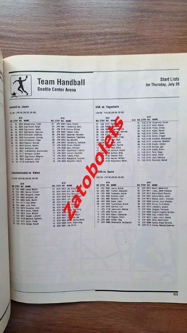 Игры доброй воли 1990 СССР Гандбол Волейбол Бейсбол Водное поло Легкая атлетика 4