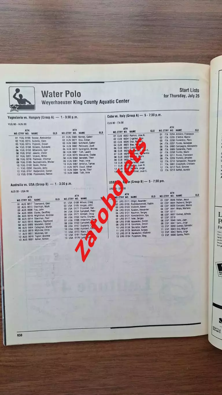 Игры доброй воли 1990 СССР Гандбол Волейбол Бейсбол Водное поло Легкая атлетика 6