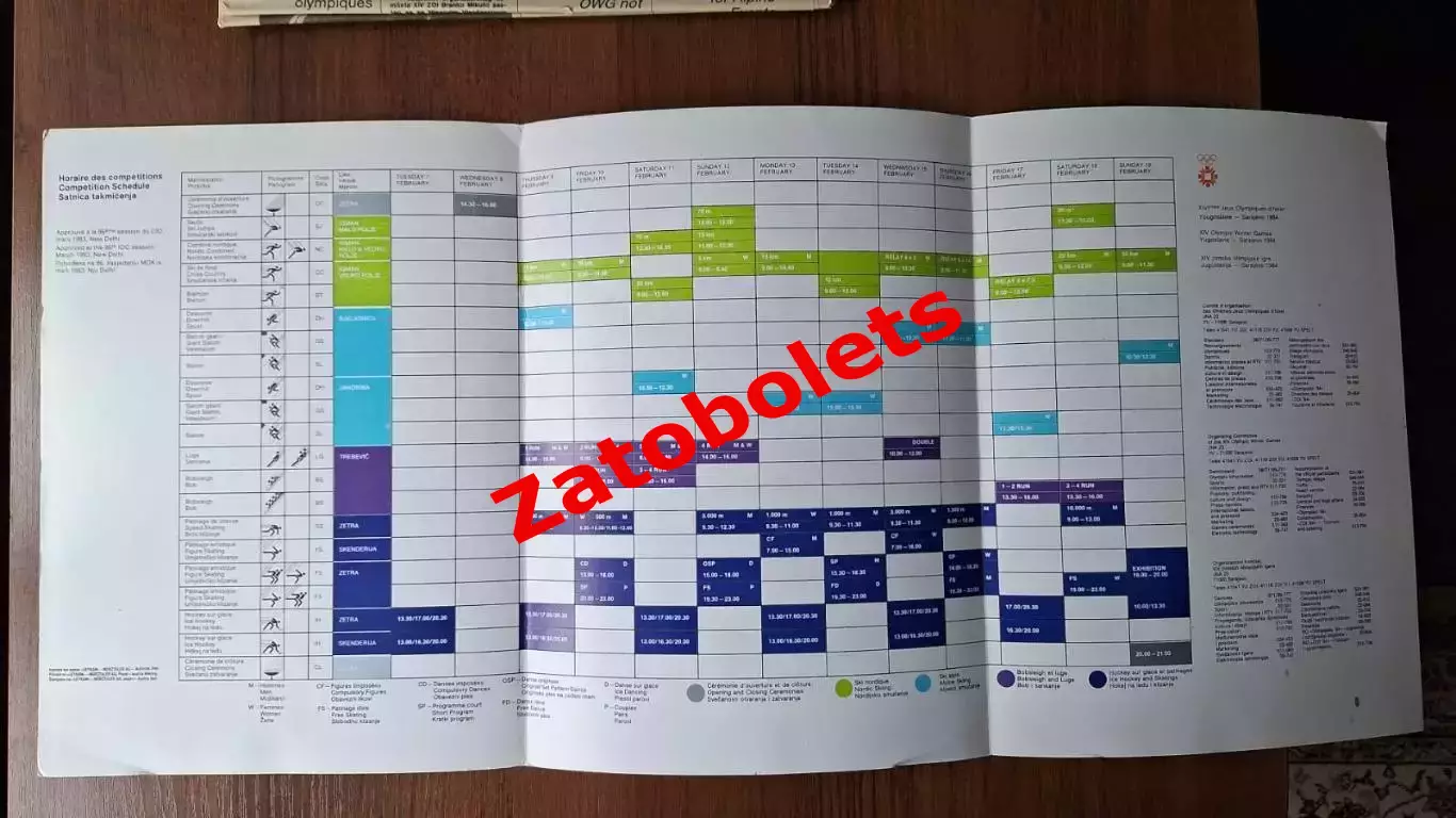 Олимпийские Игры Олимпиада 1984 Сараево Расписание и карта 1