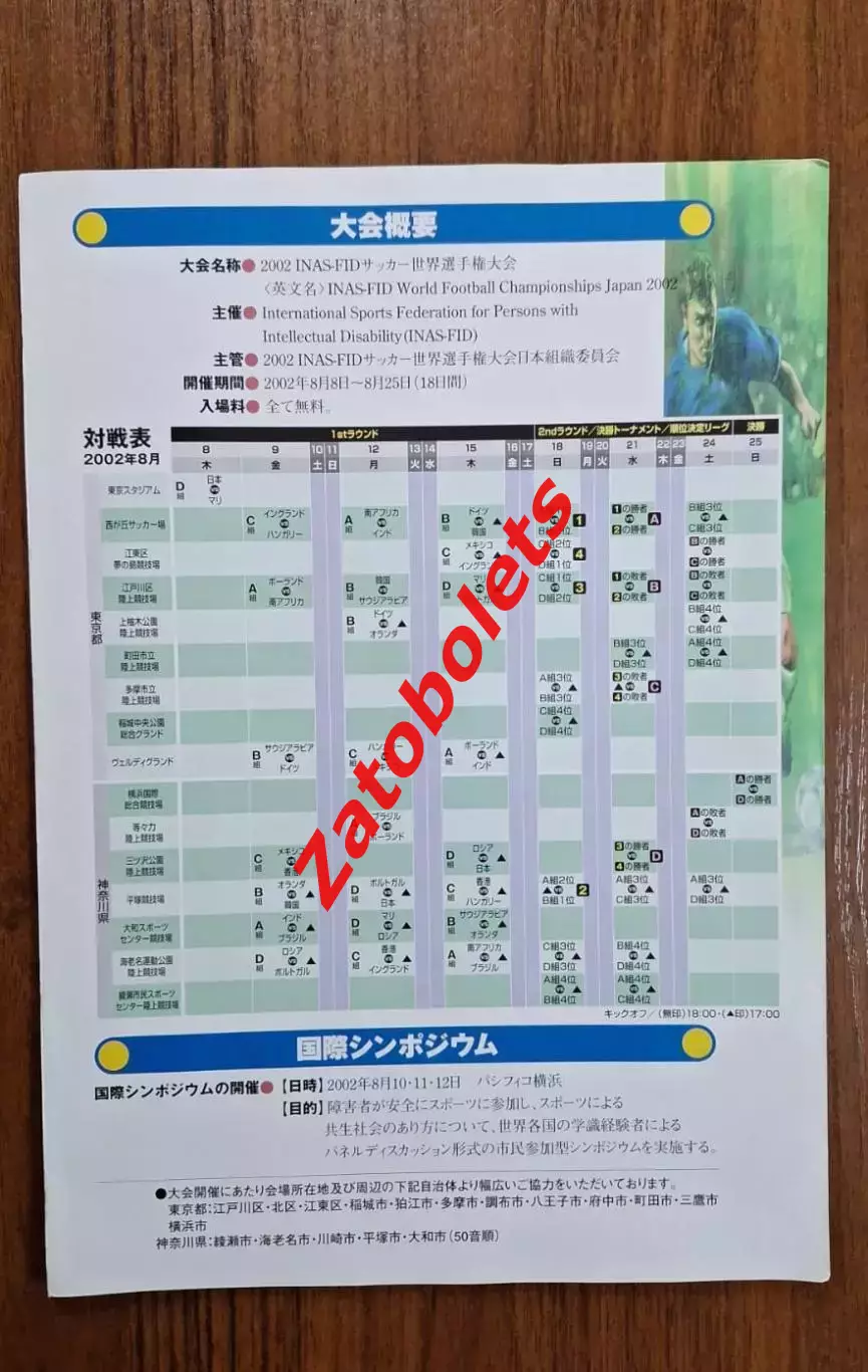 Чемпионат Мира 2002 для игроков с нарушениями развития Токио / Япония - Россия 3