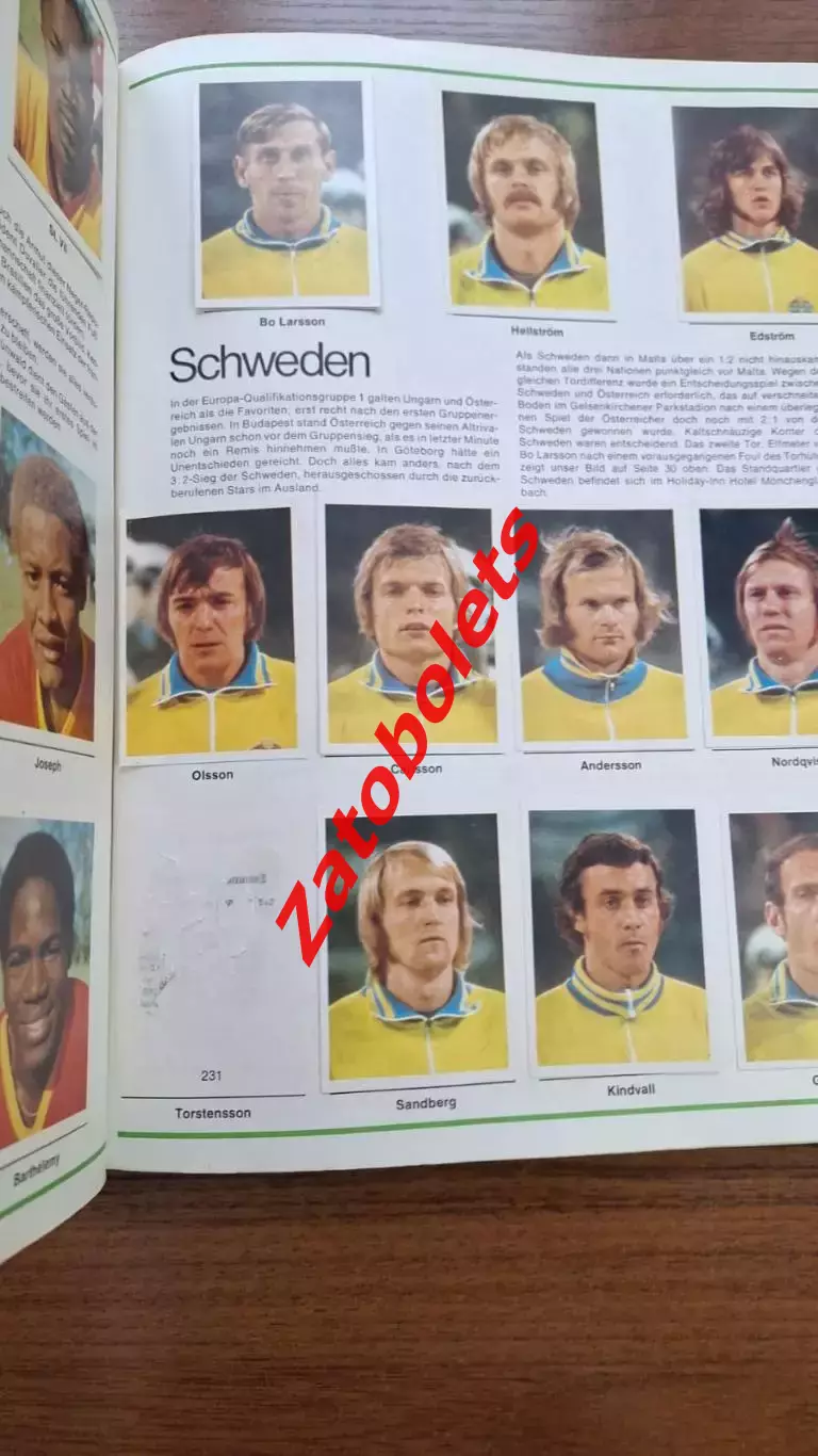 Альбом Чемпионат Мира 1974 с наклейками игроков BERGMANN Fussball WM 1974 4