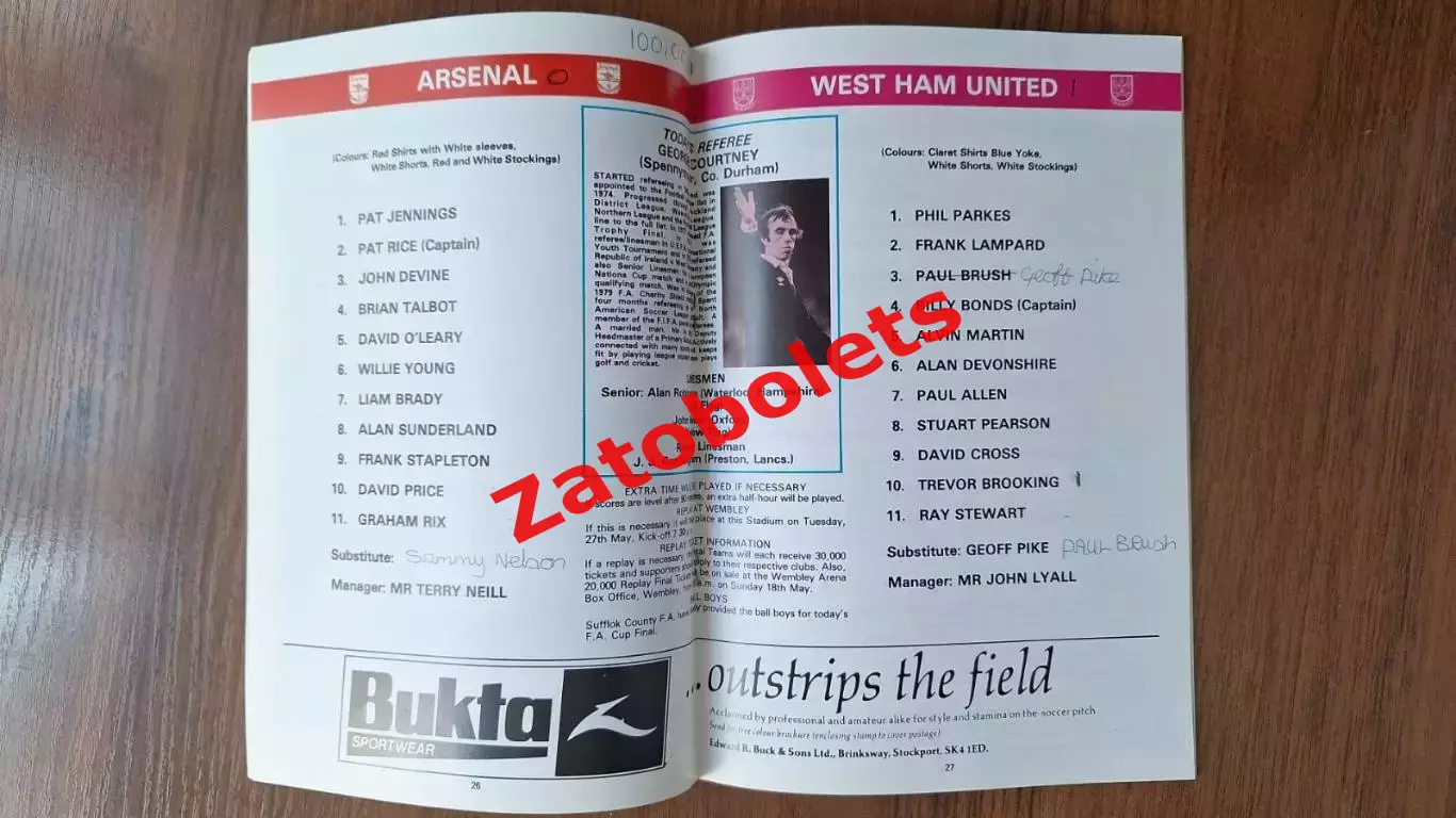 Арсенал - Вест Хэм 1980 Кубок Англии Финал 1