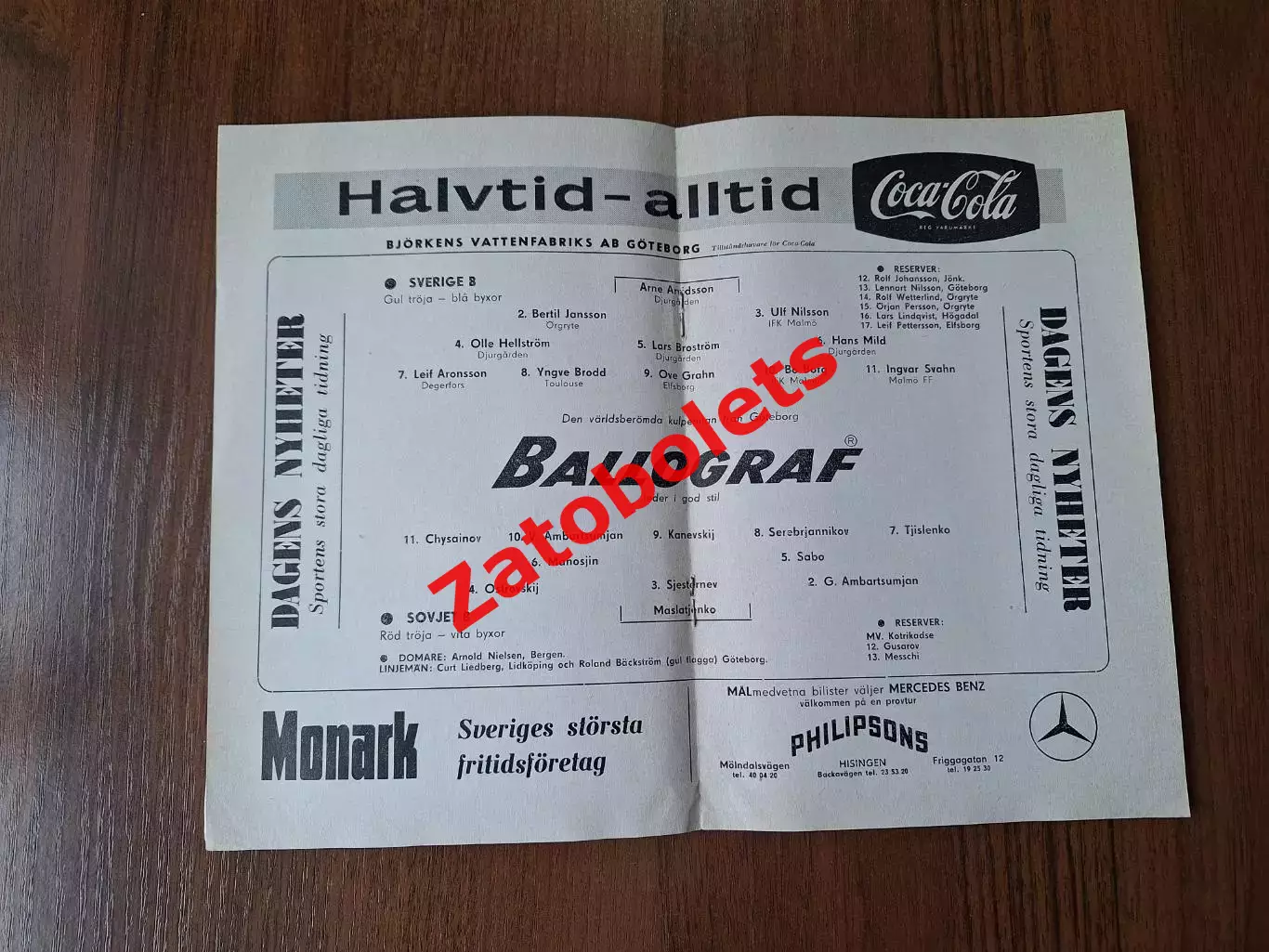 Швеция - СССР (вторая сборная) 1962 1